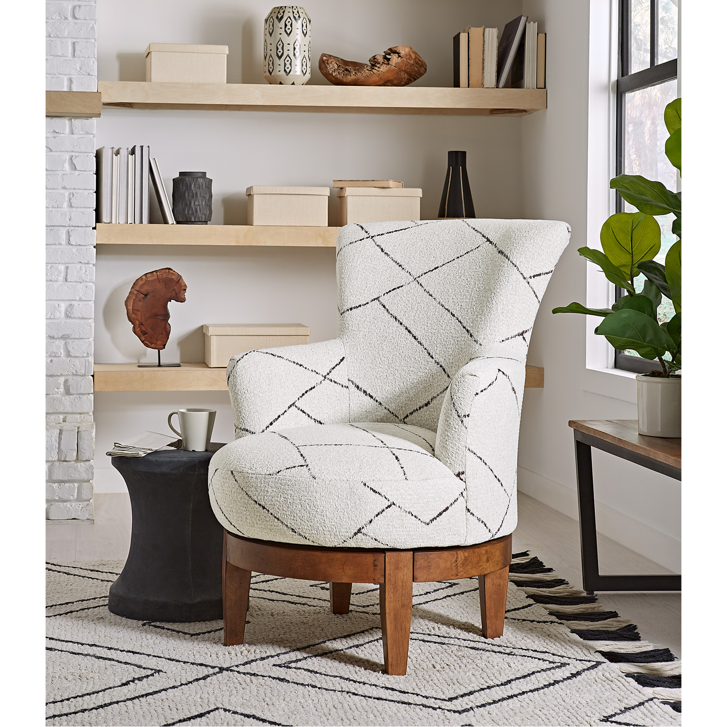 Justine - Modern Swivel Chair - Espresso - 2968E 2968E