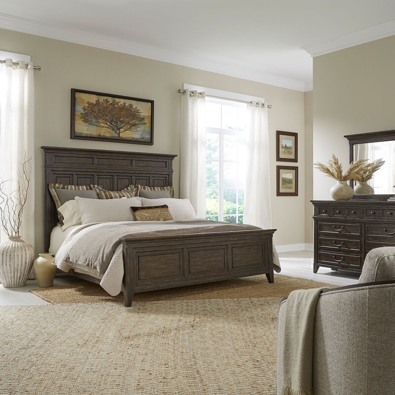 Paradise Valley Queen Panel Bed, Dresser & Mirror 297BRQPBDM
