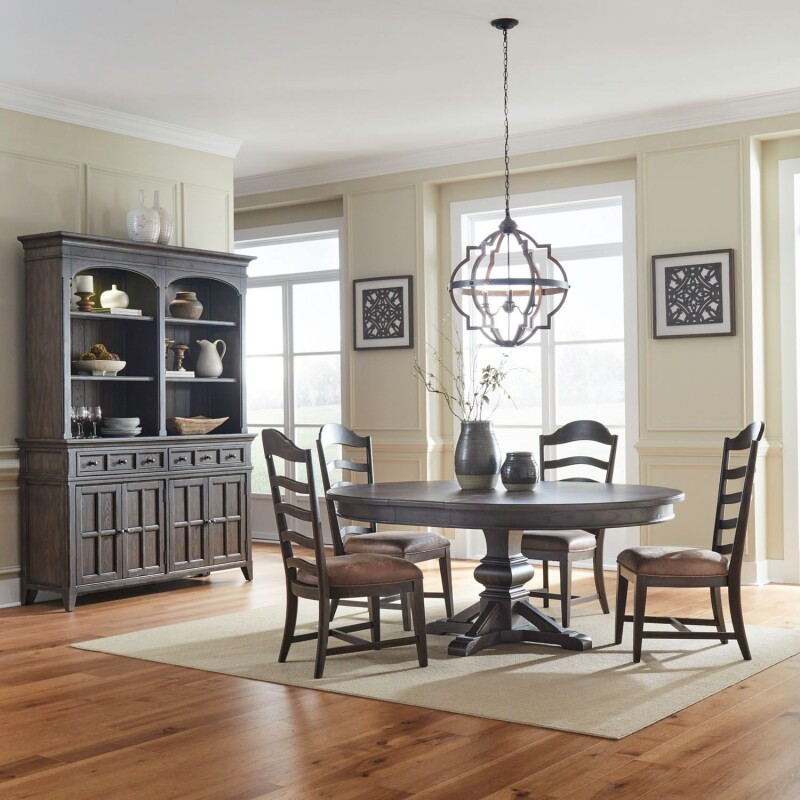 Paradise Valley 5 Piece Pedestal Table Set 297DR5PDS
