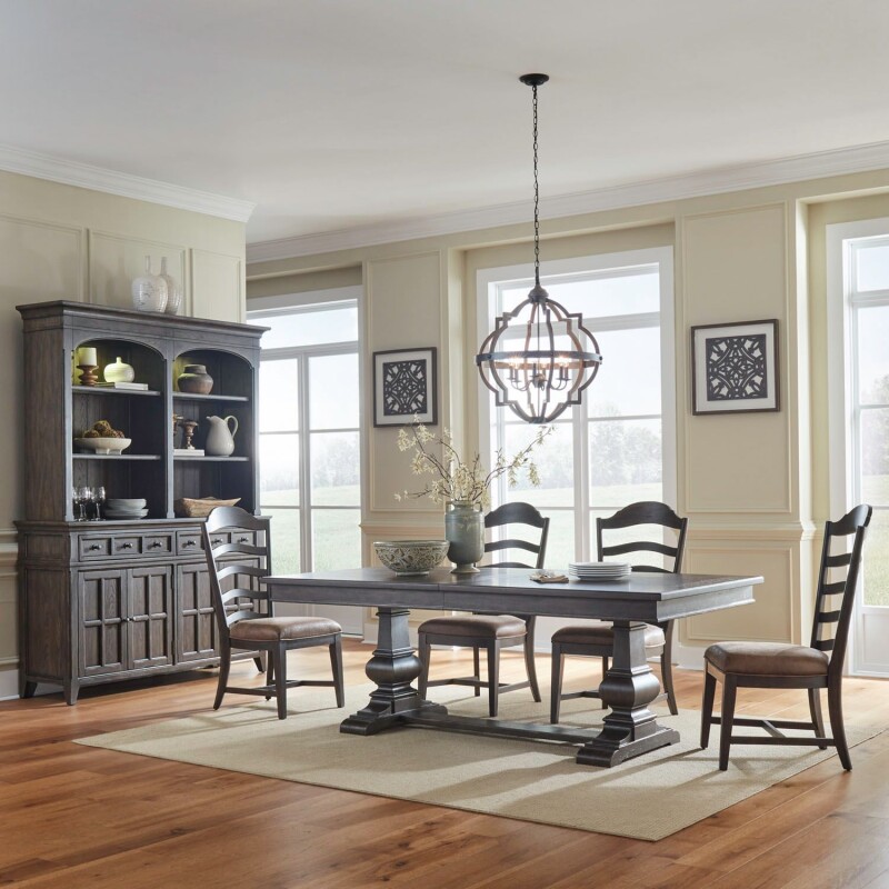 Paradise Valley 5 Piece Trestle Table Set 297DR5TRS