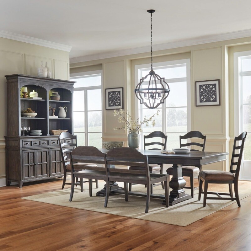 Paradise Valley 6 Piece Trestle Table Set 297DR6TRS