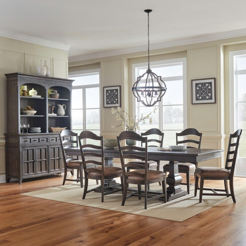 Paradise Valley 7 Piece Trestle Table Set 297DR7TRS