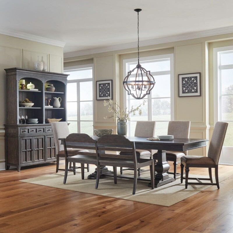Paradise Valley Opt 6 Piece Trestle Table Set 297DRO6TRS