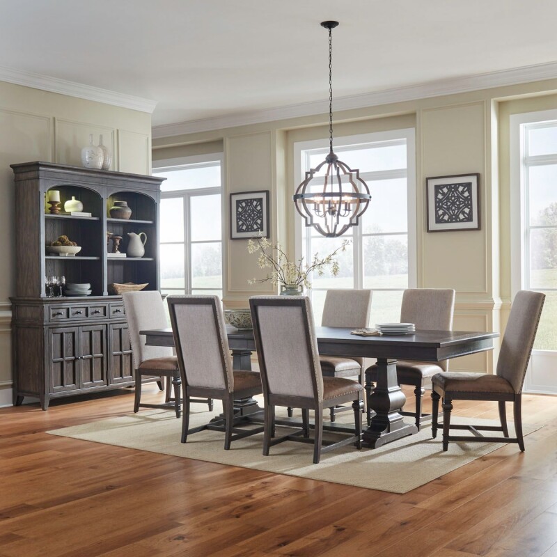Paradise Valley Opt 7 Piece Trestle Table Set 297DRO7TRS