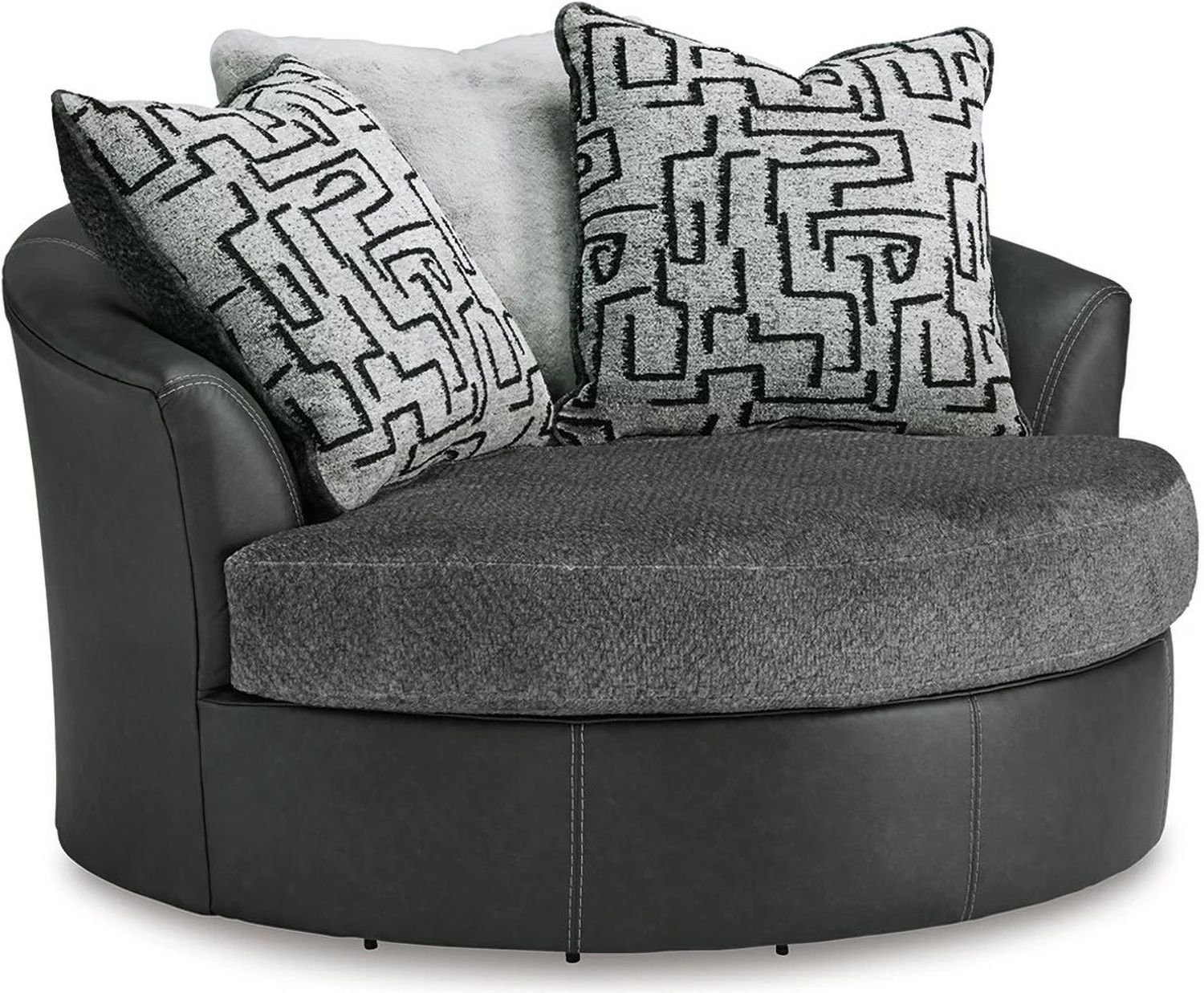 Brixley Pier Oversized Swivel Accent Chair In Graphite 2990621