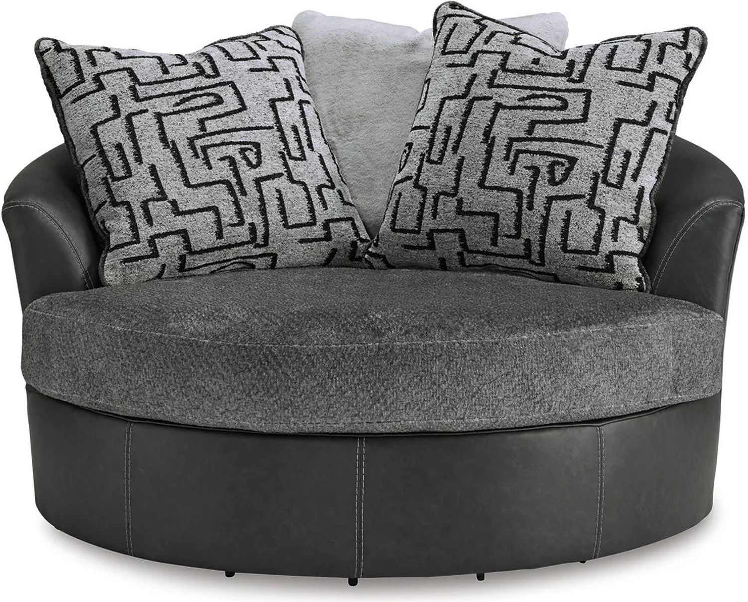 Brixley Pier Oversized Swivel Accent Chair In Graphite 2990621