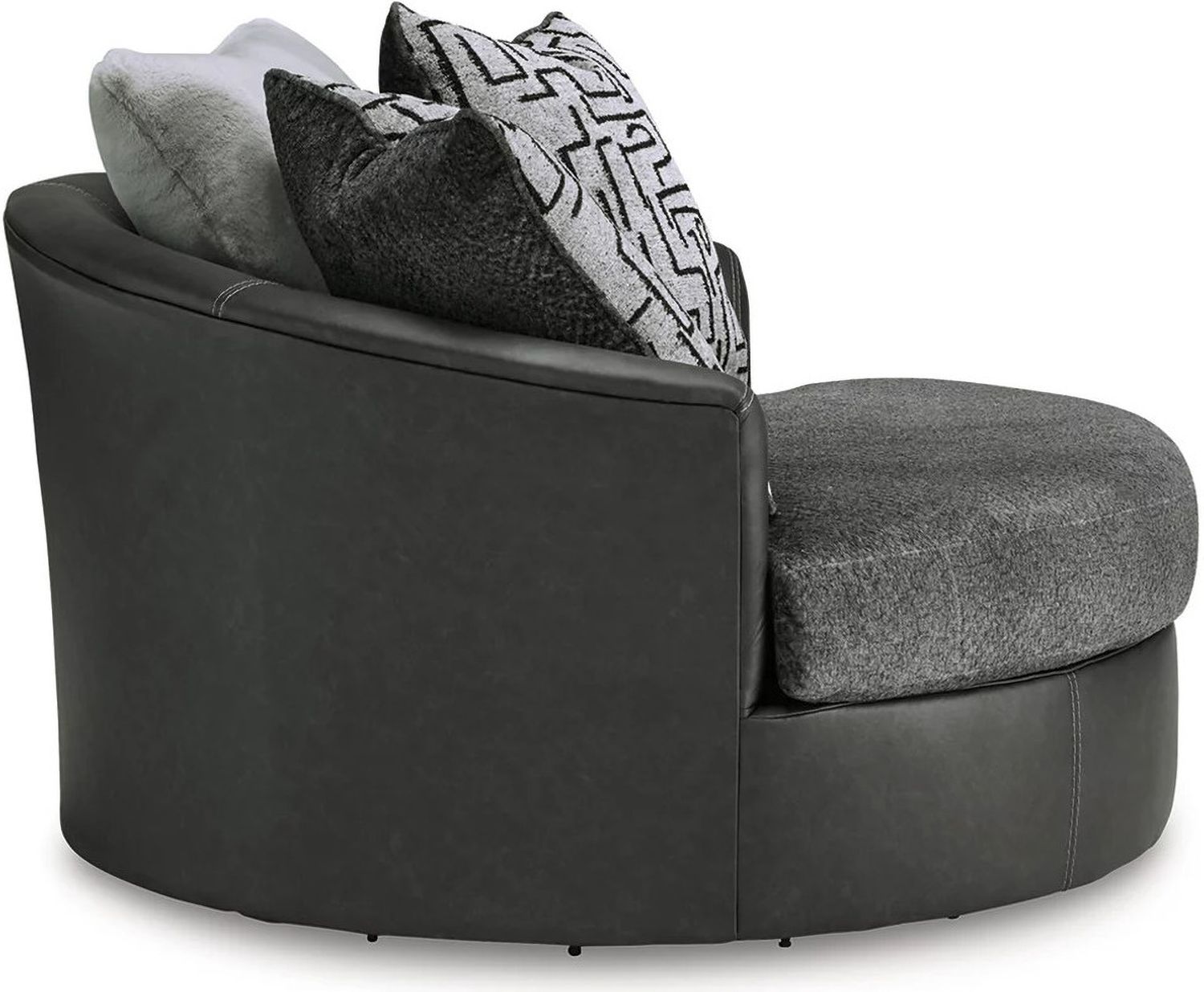 Brixley Pier Oversized Swivel Accent Chair In Graphite 2990621