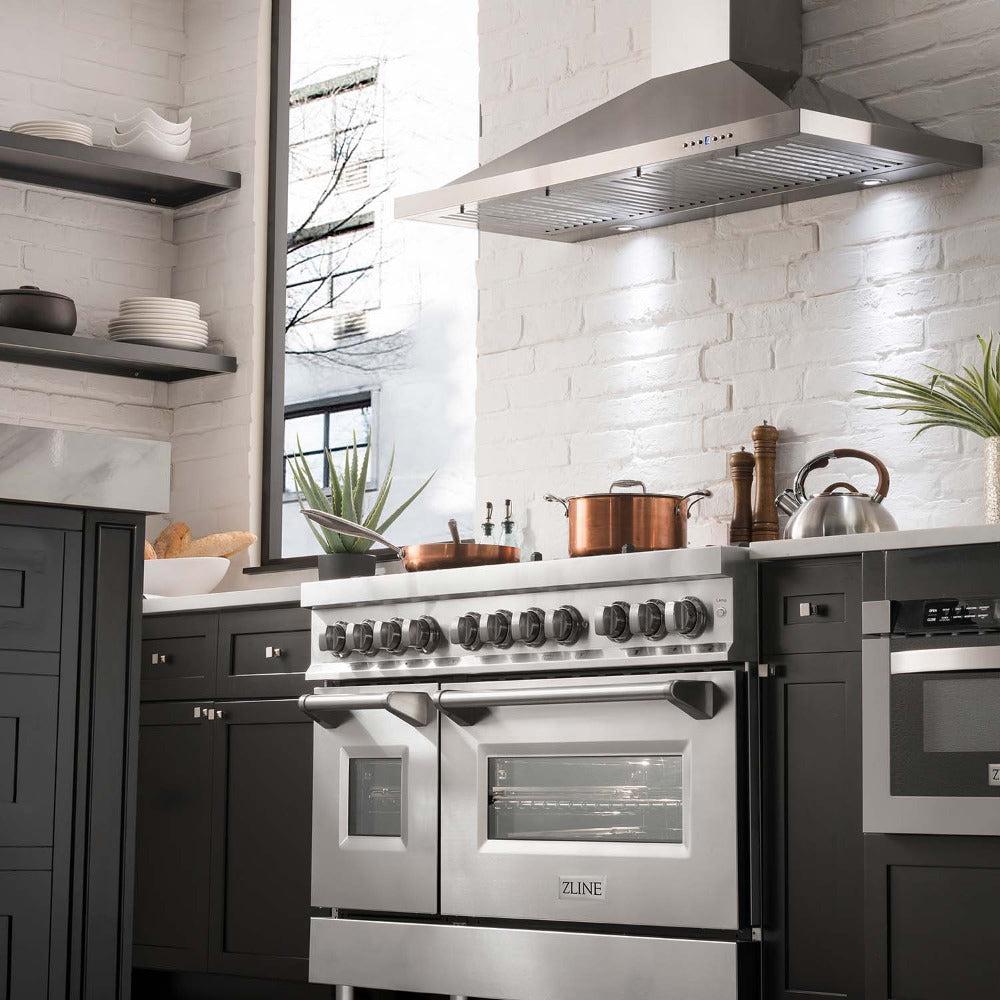 48 in. Kitchen Package with Stainless Steel Dual Fuel Range and Convertible Vent Range Hood 2KPRARH48