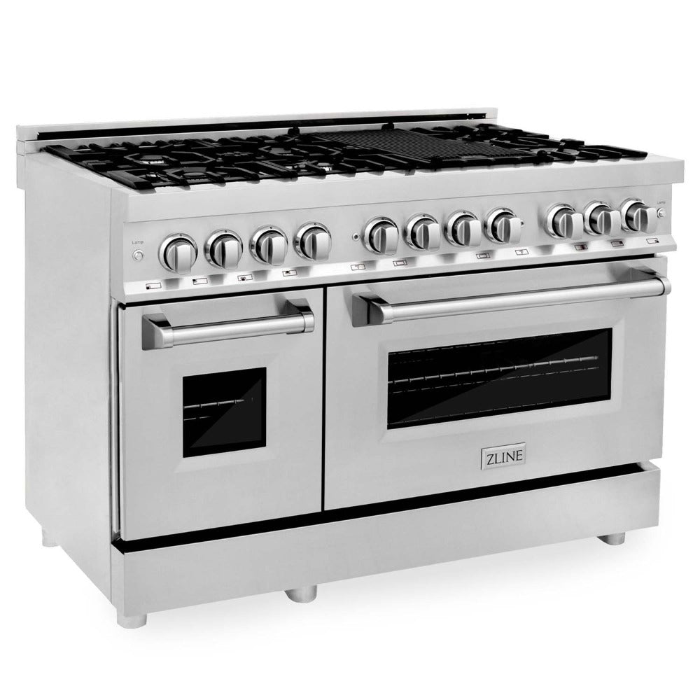 48 in. Kitchen Package with Stainless Steel Dual Fuel Range and Convertible Vent Range Hood 2KPRARH48
