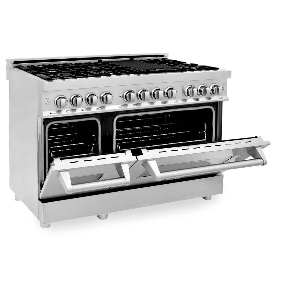 48 in. Kitchen Package with Stainless Steel Dual Fuel Range and Convertible Vent Range Hood 2KPRARH48