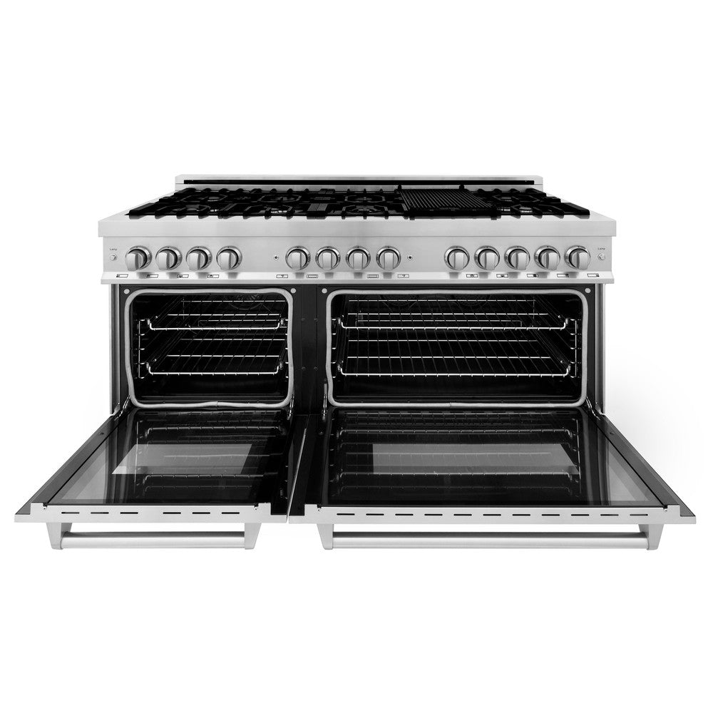 60 in. Kitchen Package with Stainless Steel Dual Fuel Range and Convertible Vent Range Hood 2KPRARH60