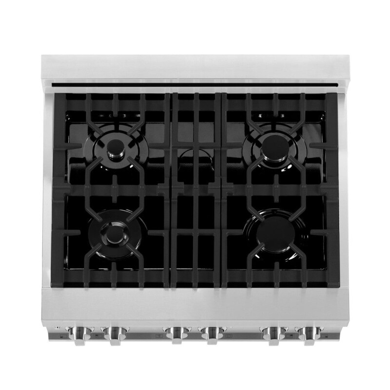 30" Kitchen Package with Stainless Steel Dual Fuel Range with Red Matte Door and Convertible Vent Range Hood 2KPRARMRH30