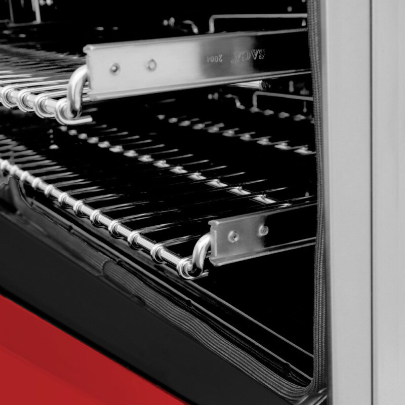 30" Kitchen Package with Stainless Steel Dual Fuel Range with Red Matte Door and Convertible Vent Range Hood 2KPRARMRH30