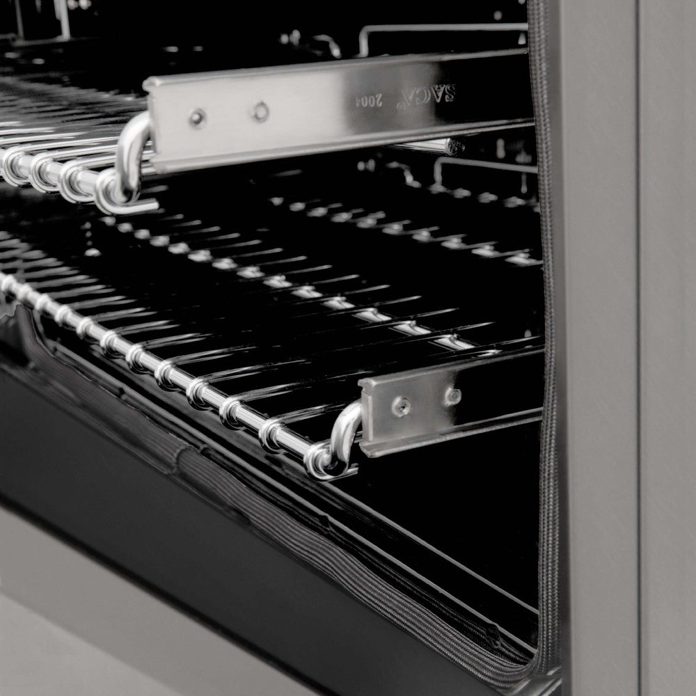 30 in. Kitchen Package with Satin Stainless Steel Dual Fuel Range and Convertible Vent Range Hood 2KPRASSNRH30
