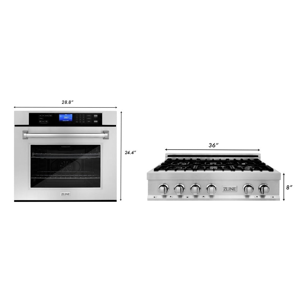 Kitchen Package with 36 in. Stainless Steel Rangetop and 30 in. Single Wall Oven 2KPRTAWS36