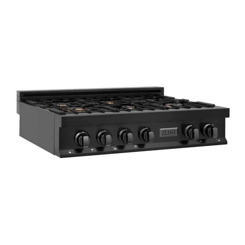 ZLINE Kitchen Package with 36 in. Black Stainless Steel Rangetop and 36 in. Convertible Range Hood (2KP-RTBRH36) 2KPRTBRH36