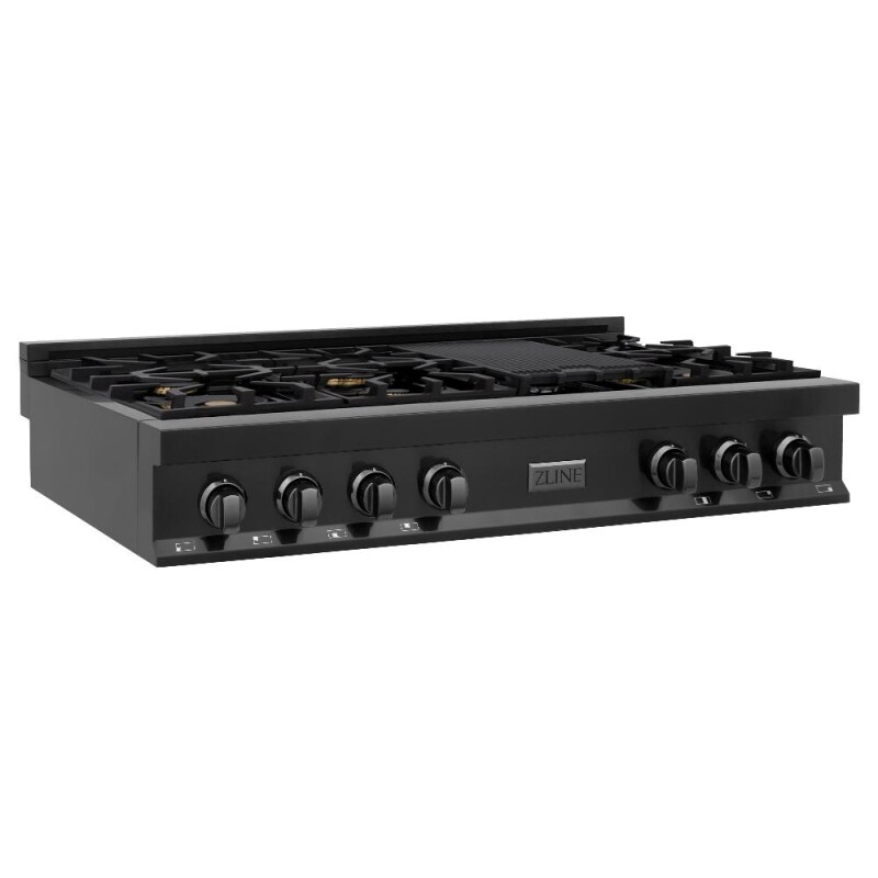 ZLINE Kitchen Package with 48 in. Black Stainless Steel Rangetop and 48 in. Convertible Range Hood (2KP-RTBRH48) 2KPRTBRH48