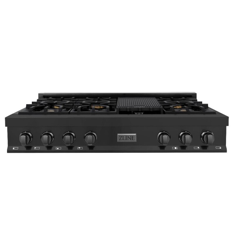 ZLINE Kitchen Package with 48 in. Black Stainless Steel Rangetop and 48 in. Convertible Range Hood (2KP-RTBRH48) 2KPRTBRH48