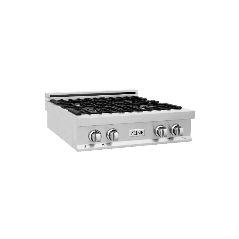 ZLINE Kitchen Package with 30 in. Stainless Steel Rangetop and 30 in. Over The Range Microwave with Modern Handle (2KP-RTOTR30) 2KPRTOTR30