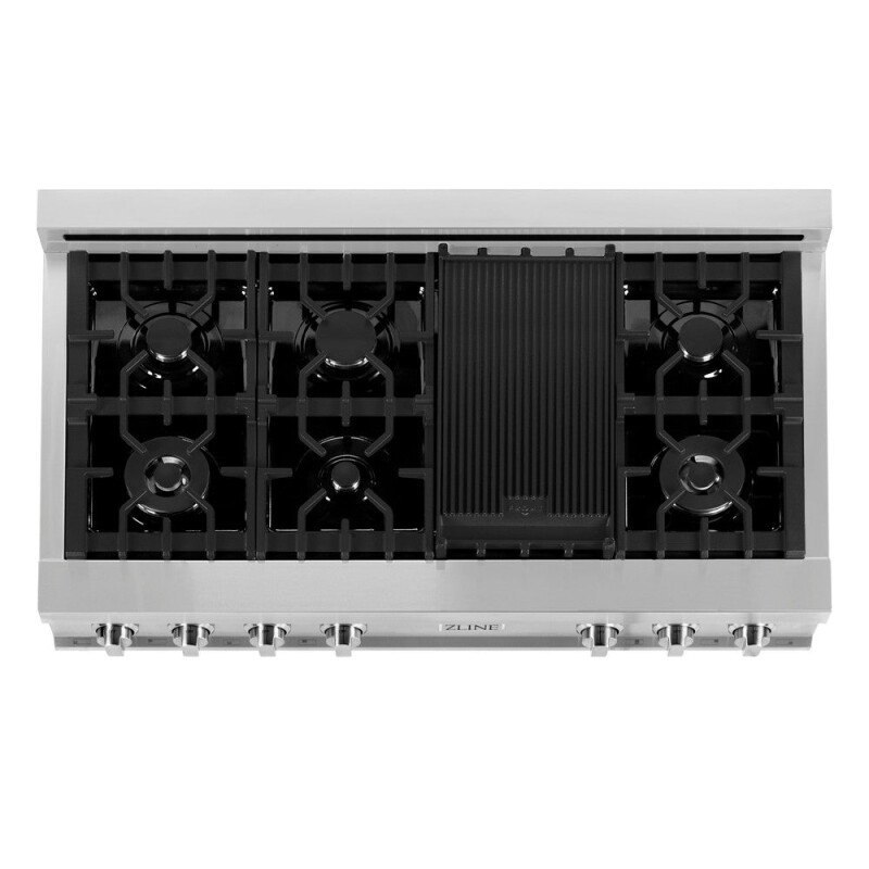ZLINE Kitchen Package with 48 in. Stainless Steel Rangetop and 48 in. Convertible Range Hood (2KP-RTRH48) 2KPRTRH48