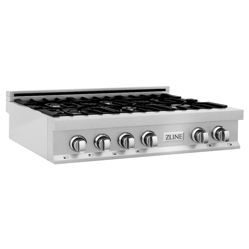 ZLINE Kitchen Package with 36 in. Satin Stainless Steel Rangetop and Convertible Range Hood (2KP-RTSRH36) 2KPRTSRH36
