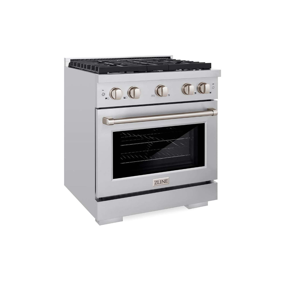 ZLINE 30 in. Kitchen Package with Stainless Steel Gas Range and Convertible Vent Range Hood (2KP-SGRRH30) 2KPSGRRH30