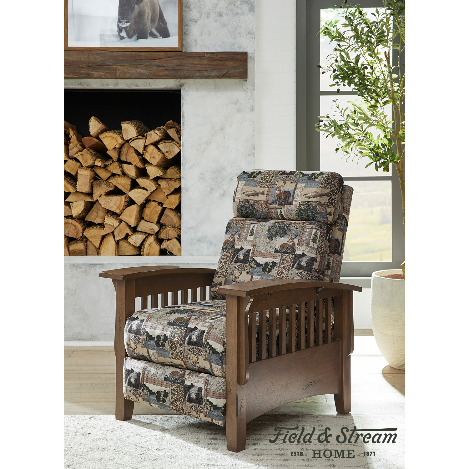 Tuscan - High Leg, Mission-style Recliner - Distressed Pecan - 2L20DP 2L20DP