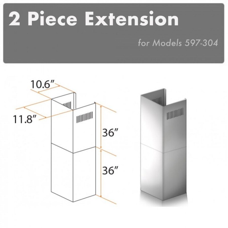 2-36" Chimney Extensions for 10 ft. to 12 ft. Ceilings 2PCEXT597304