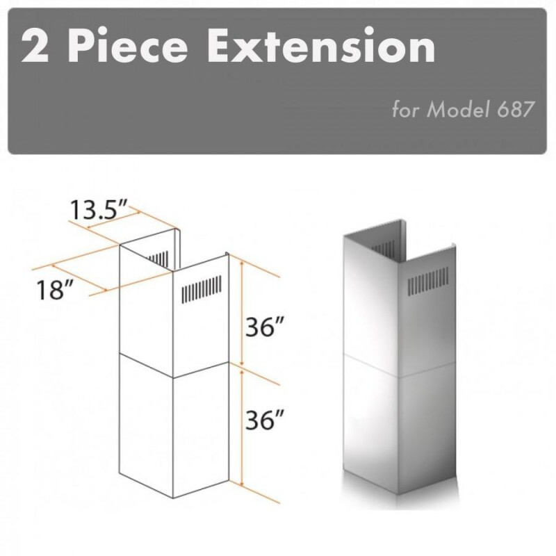 2-36" Chimney Extensions for 10 ft. to 12 ft. Ceilings 2PCEXT687