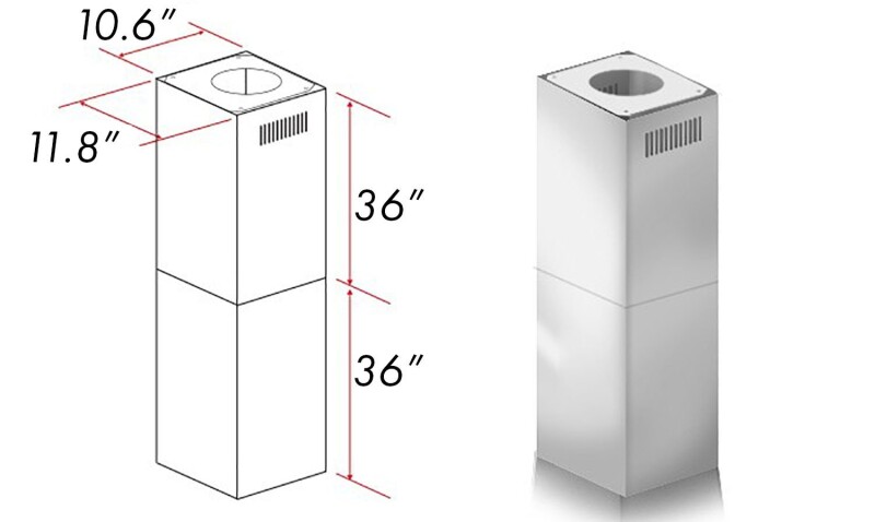 2-36" Chimney Extensions for 10 ft. to 12 ft. Ceilings 2PCEXT696