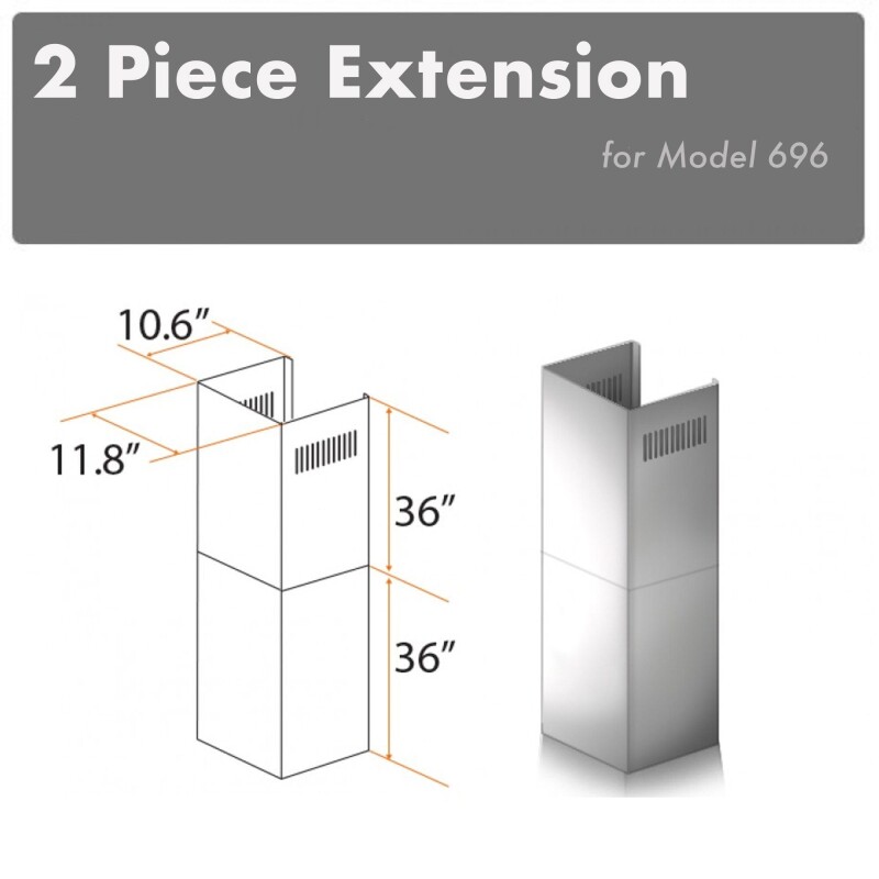 2-36" Chimney Extensions for 10 ft. to 12 ft. Ceilings 2PCEXT696