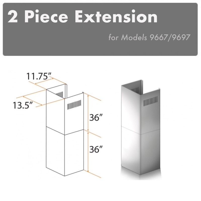 2-36" Chimney Extensions for 10 ft. to 12 ft. Ceilings 2PCEXT96679697