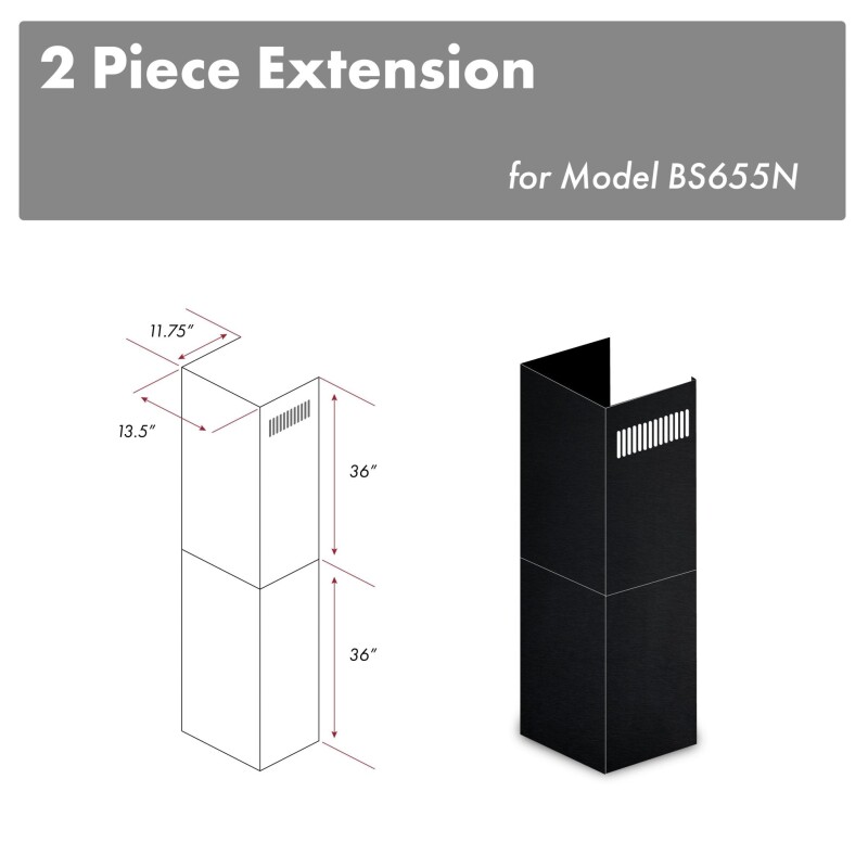 2-36" Chimney Extensions for 10 ft. to 12 ft. Ceilings 2PCEXTBS655N