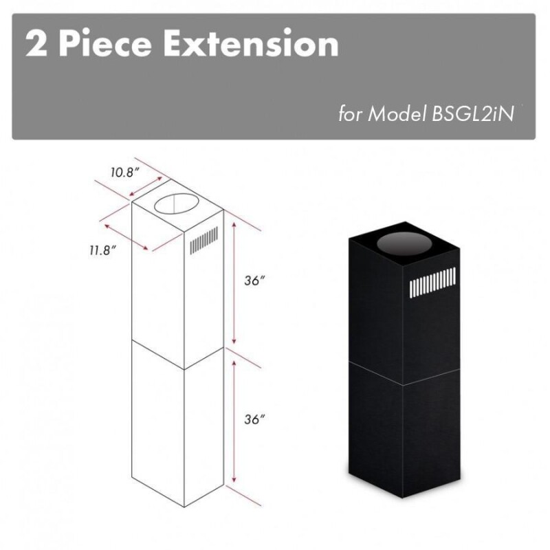 2-36" Chimney Extensions for 10 ft. to 12 ft. Ceilings 2PCEXTBSGL2IN