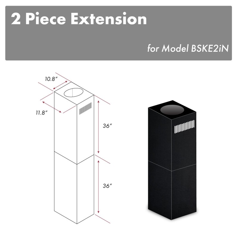 2-36" Chimney Extensions for 10 ft. to 12 ft. Ceilings 2PCEXTBSKE2IN