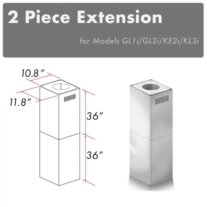 2-36" Chimney Extensions for 10 ft. to 12 ft. Ceilings 2PCEXTGL1IGL2IKE2IKL3I