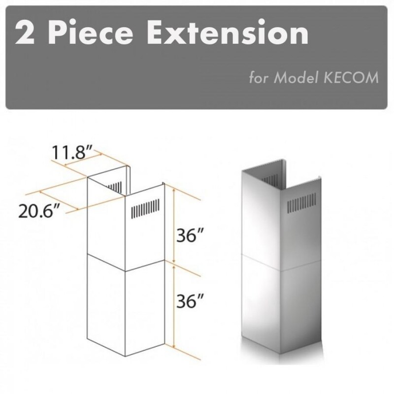 2-36" Chimney Extensions for 10 ft. to 12 ft. Ceilings 2PCEXTKECOM