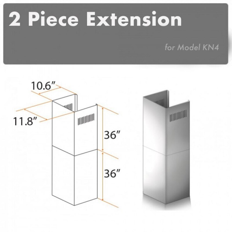 2-36" Chimney Extensions for 10 ft. to 12 ft. Ceilings 2PCEXTKN4