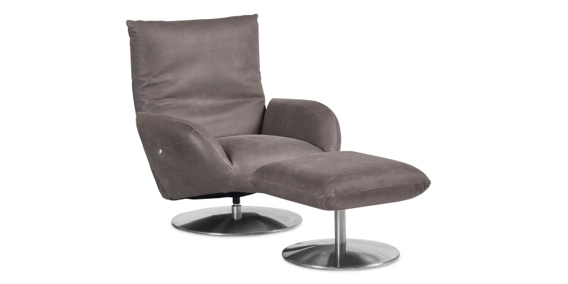 Ranlo Leather Swivel Arm Chair 300005T