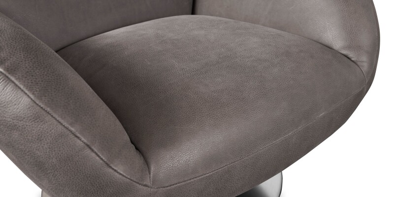 Ranlo Leather Swivel Arm Chair 300005T