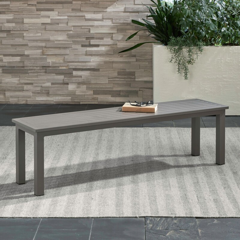Plantation Key Outdoor Dining Bench - Granite 3001OB9001BGT