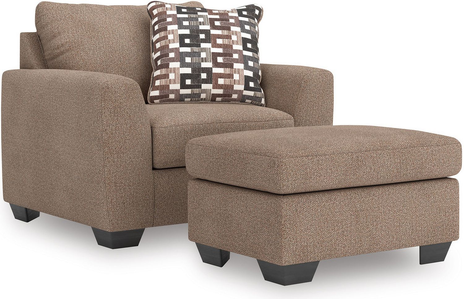 Triston-Peaks Ottoman In Suede 3020414