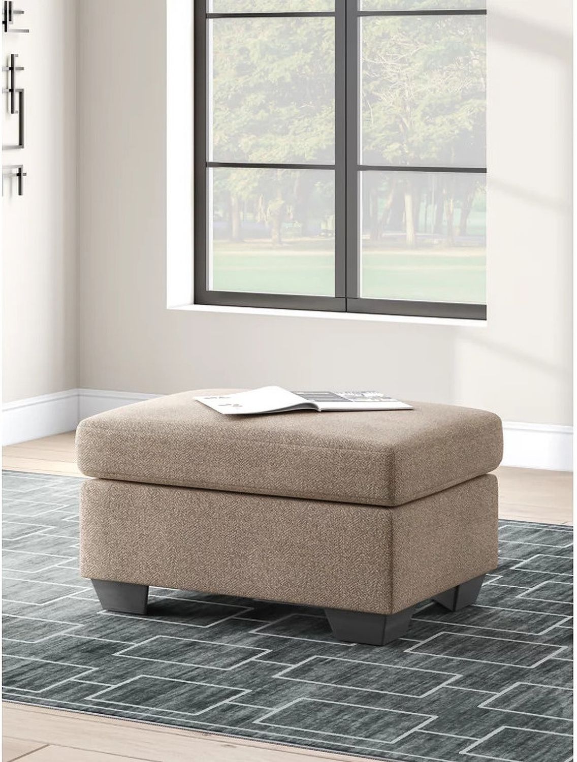 Triston-Peaks Ottoman In Suede 3020414