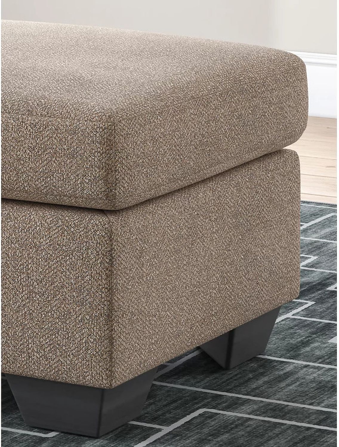 Triston-Peaks Ottoman In Suede 3020414