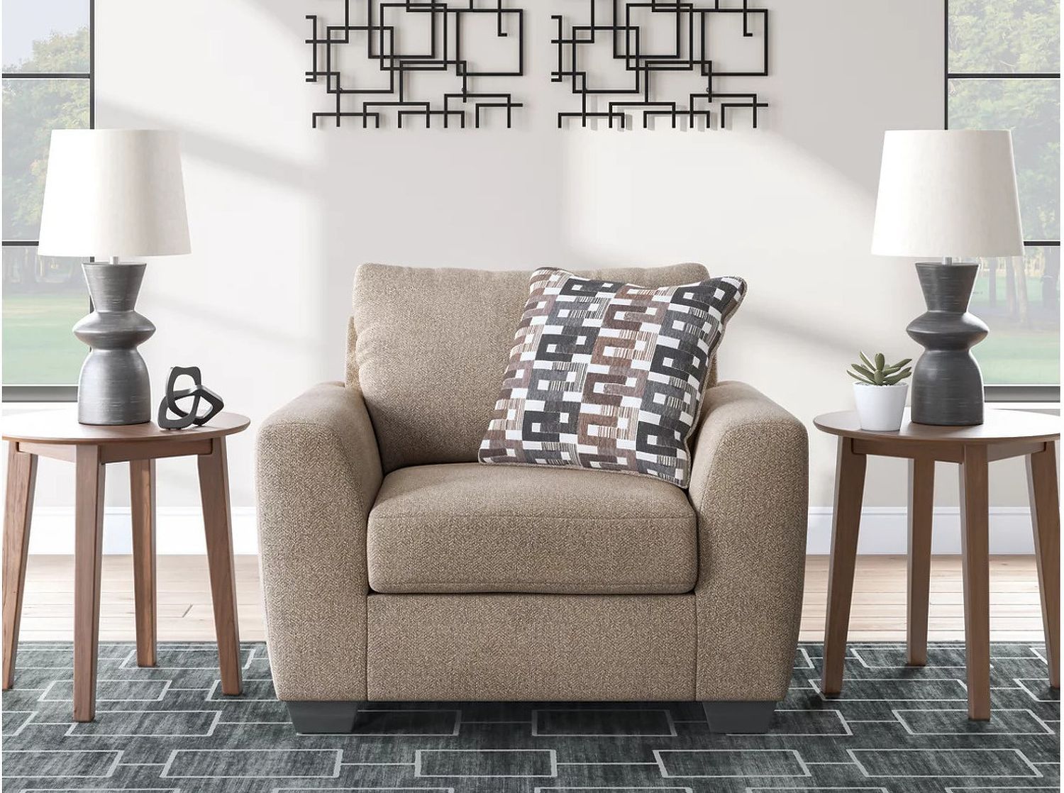 Triston-Peaks Oversized Chair In Suede 3020423