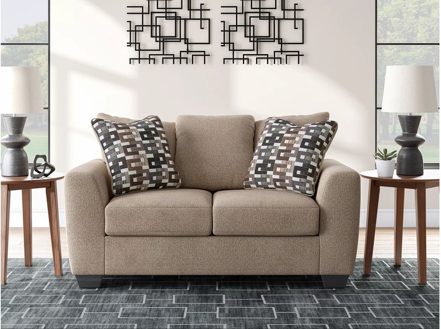 Triston-Peaks Loveseat In Suede 3020435