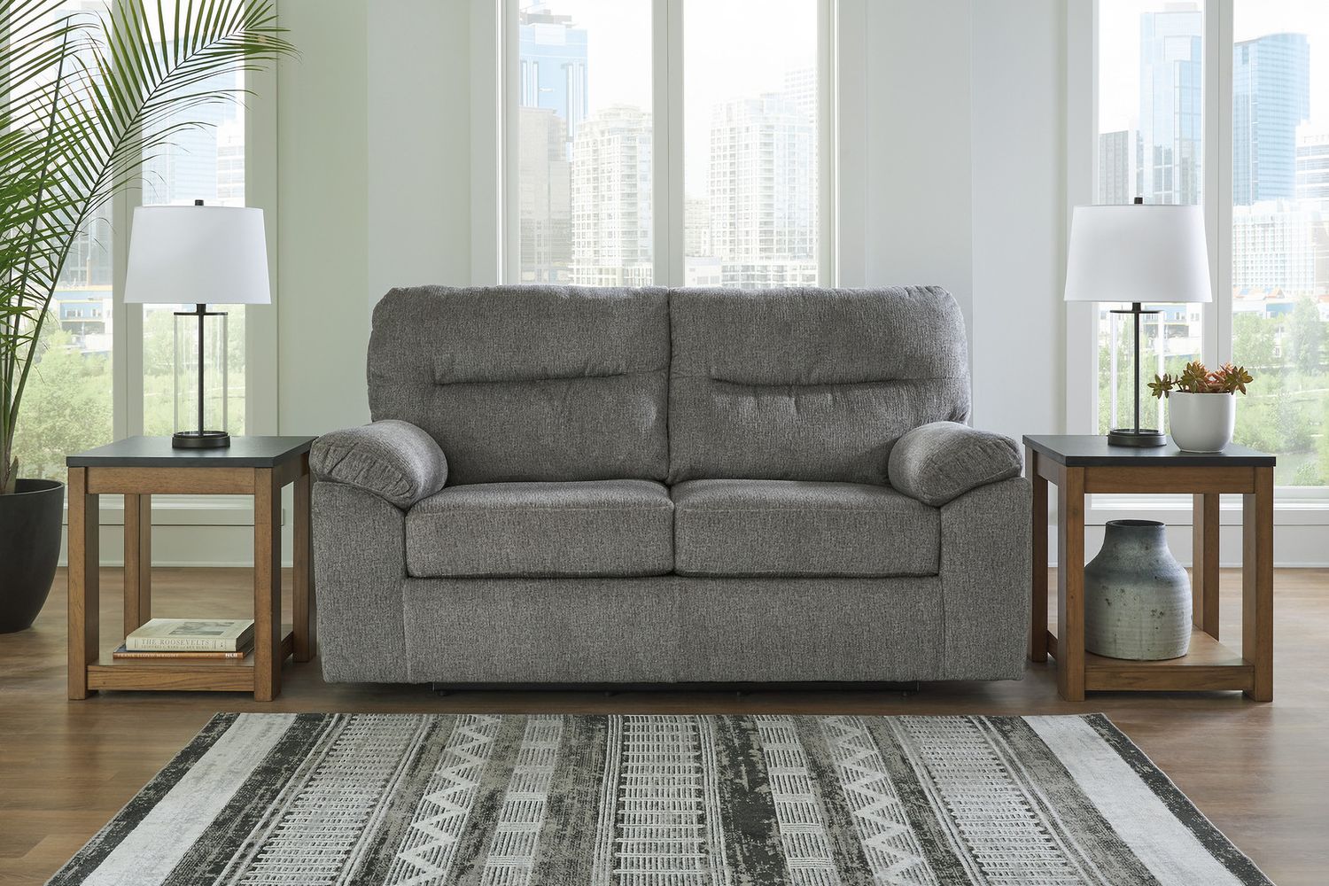 Bindura Glider Loveseat In Mineral 3030578