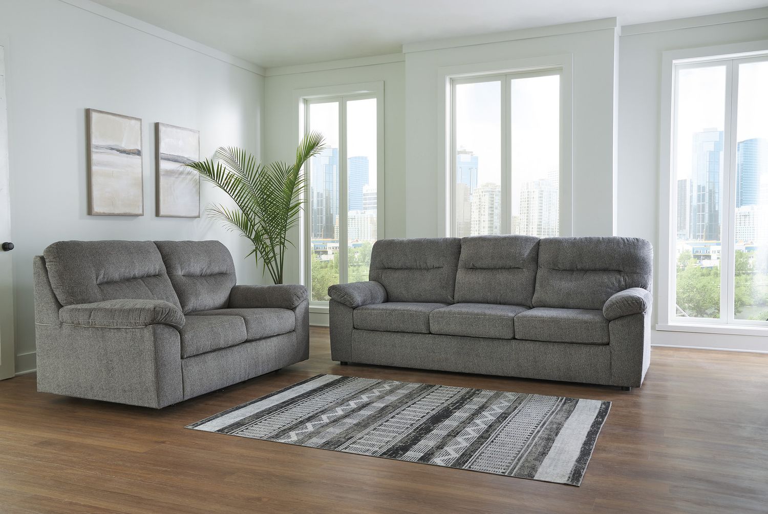 Bindura Glider Loveseat In Mineral 3030578