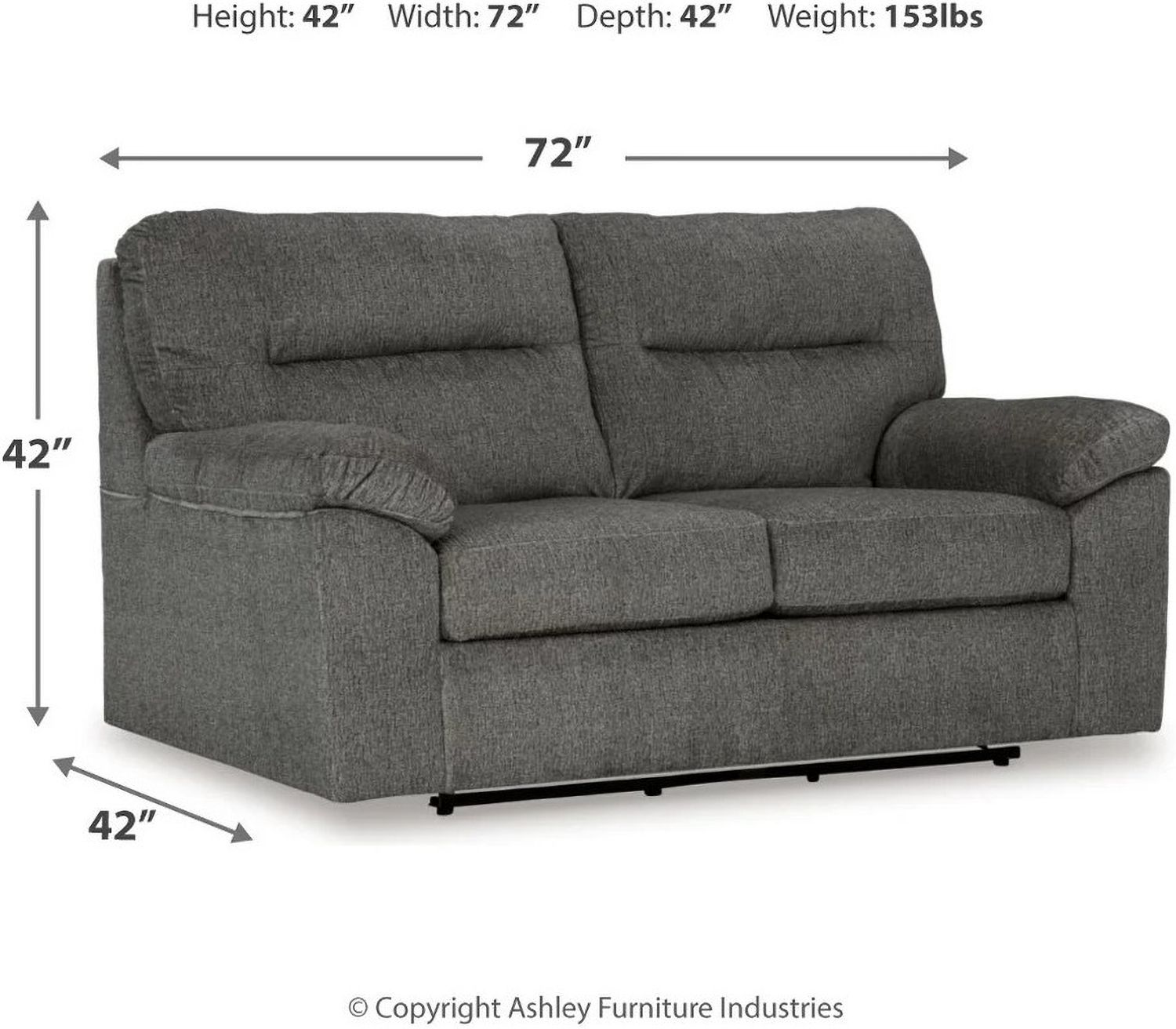 Bindura Glider Loveseat In Mineral 3030578