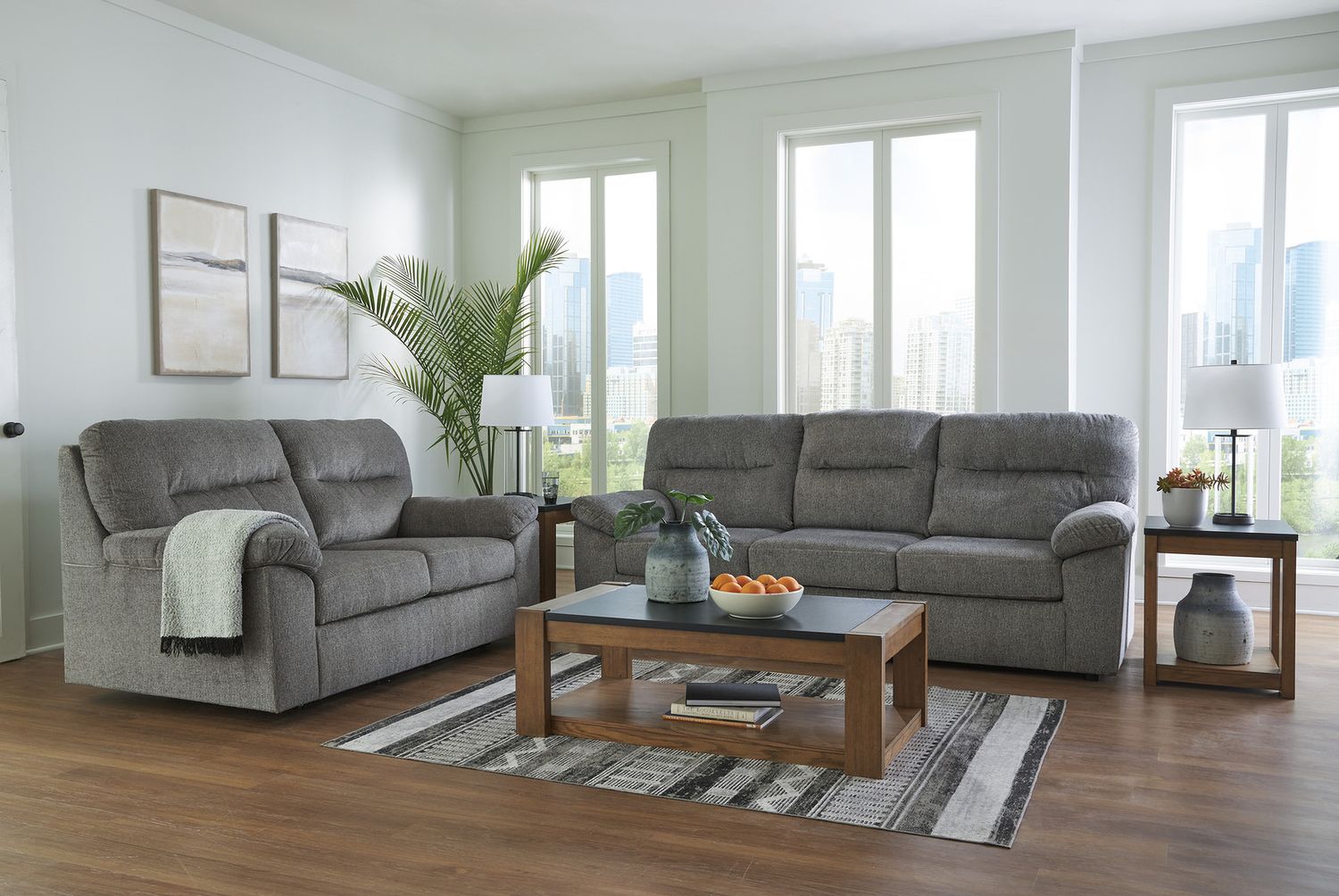 Bindura Glider Loveseat In Mineral 3030578